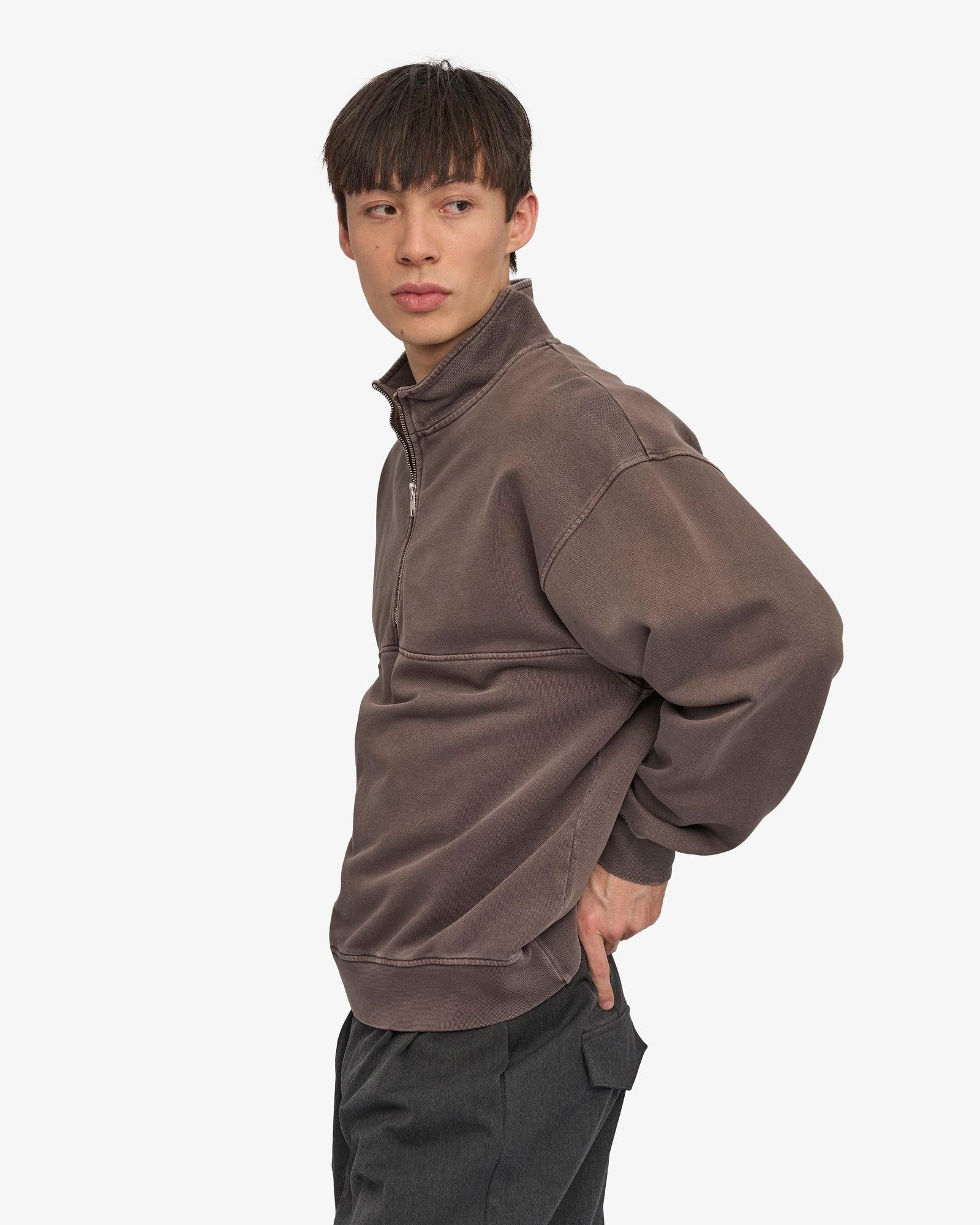 Colorful Standard Organic Quarter Zip Pullover Faded Mud